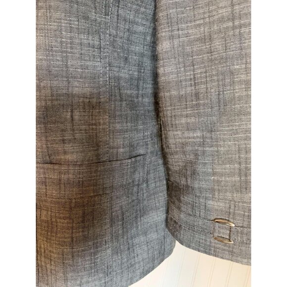 👗 2/$30 👗 Christopher and Banks Gray Linen Blazer Medium with Silver Clasps - Picture 4 of 5